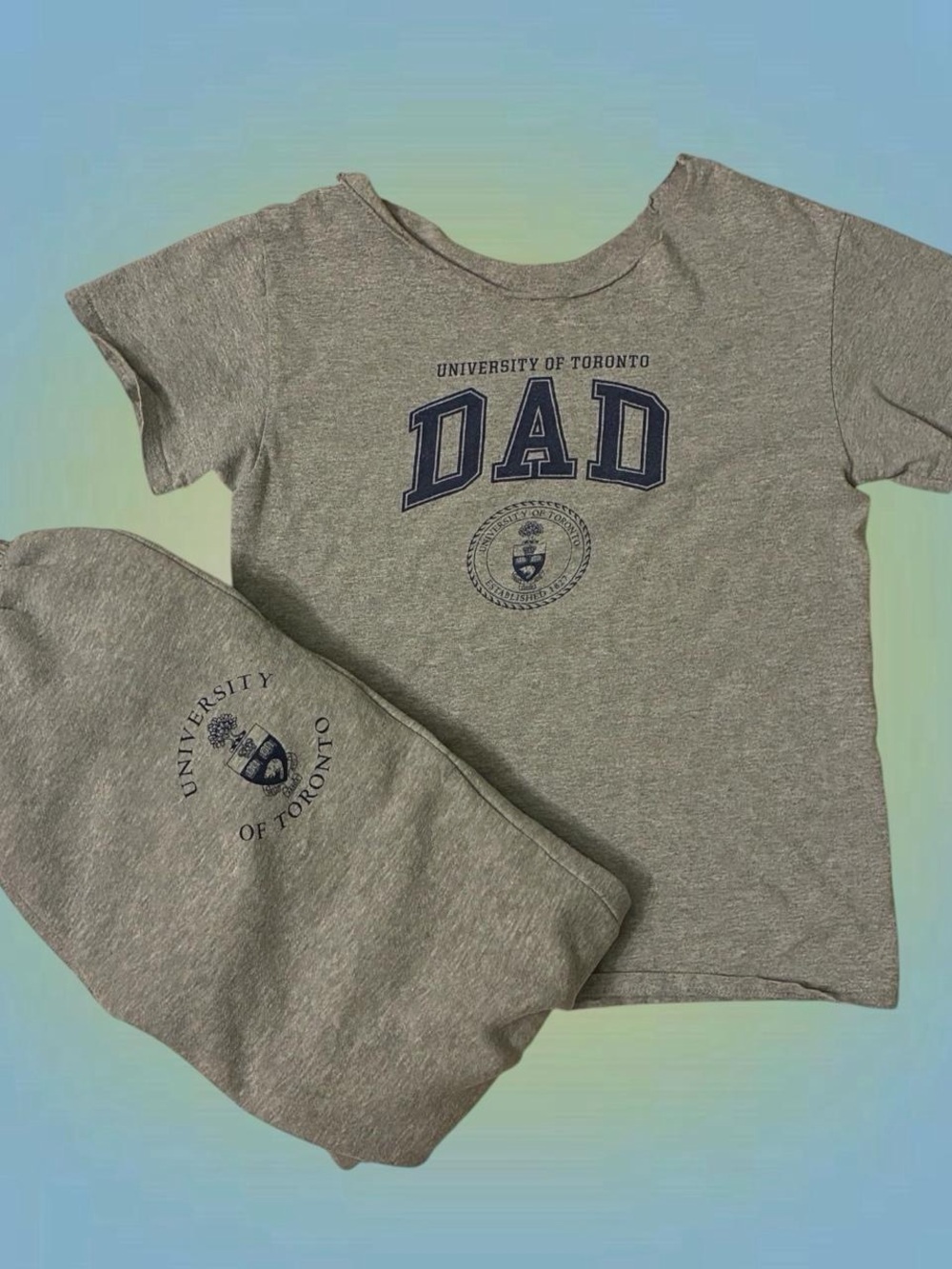 Uoft Gray Athletic Track Joggers and Tee Set - Classic Comfort